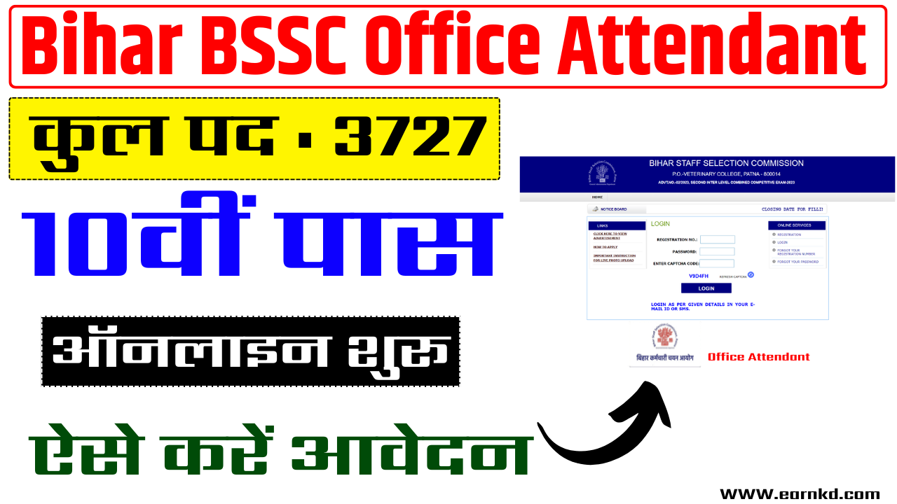 Bihar BSSC Office Attendant Recruitment 2025