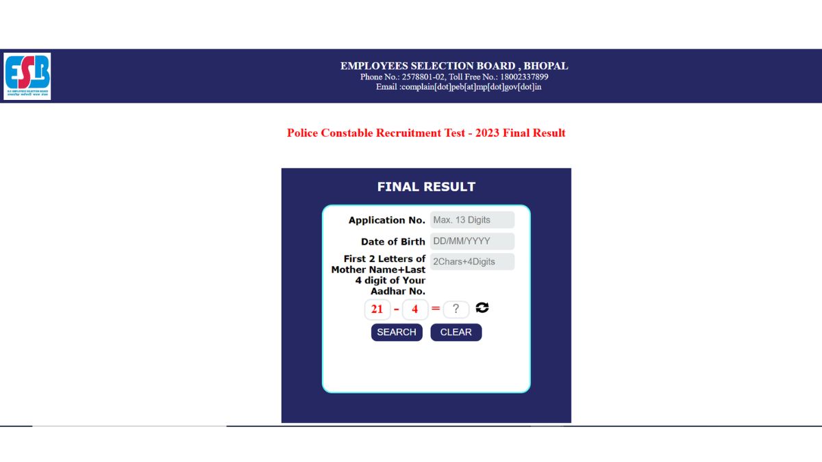 MP Police Constable Result 2025-26 Out Check Score Card Link Active