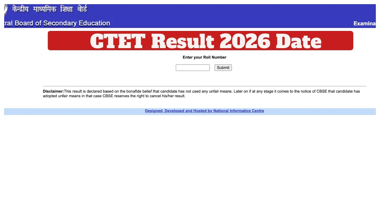 CTET Result 2026, Score Card and Result Link @ctet.nic.in