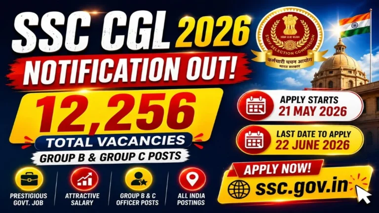 SSC CGL Vacancy 2026 Online Form 12,256 Posts