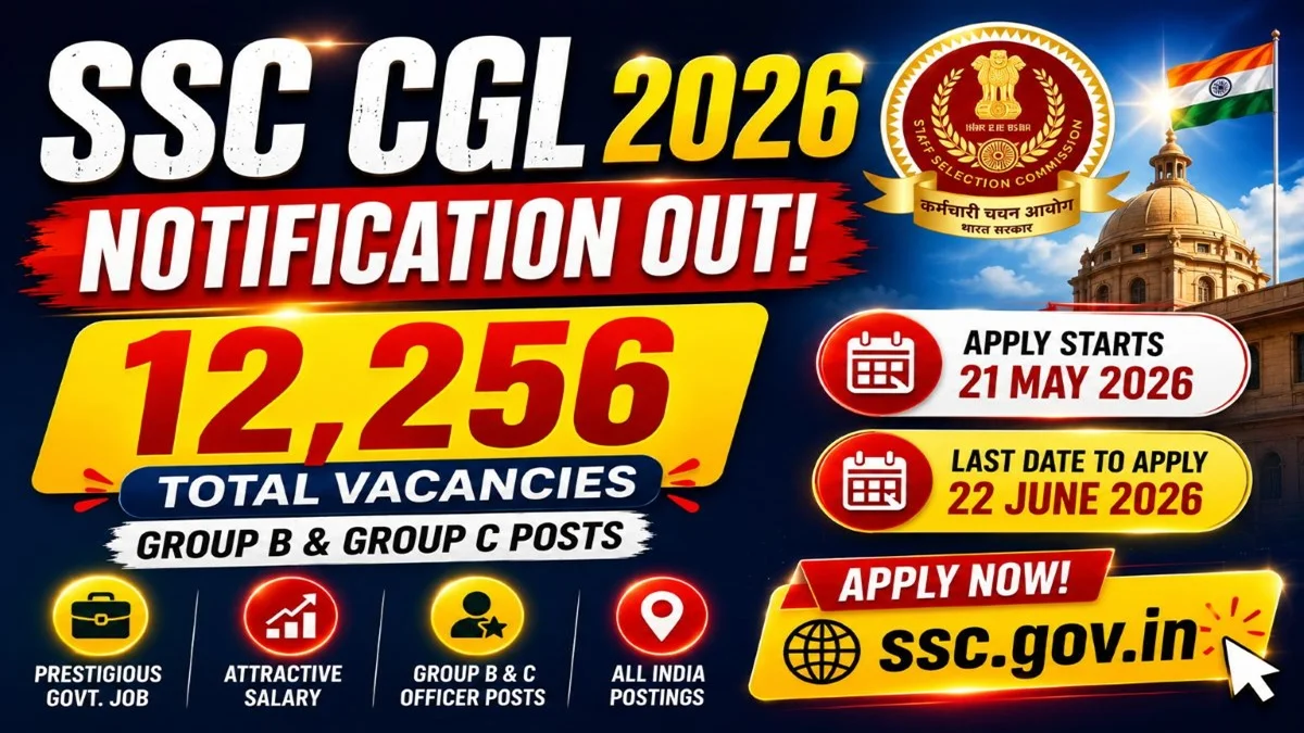SSC CGL Vacancy 2026 Online Form 12,256 Posts