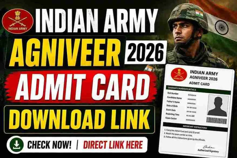 Indian Army Agniveer Admit Card 2026 Download Link